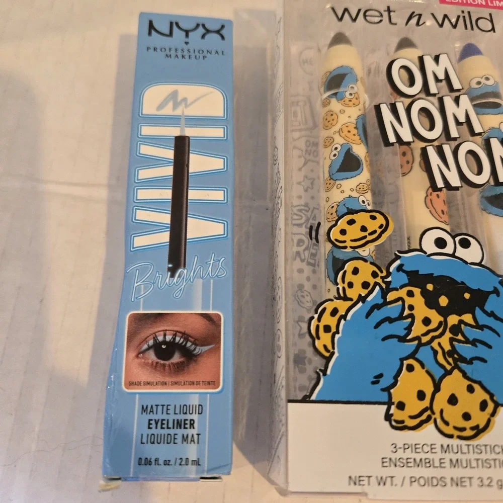 New Six Piece Mixed Makeup Lot Wet N‎ Wild Almay La Colors Nyx Blush Eyeliner